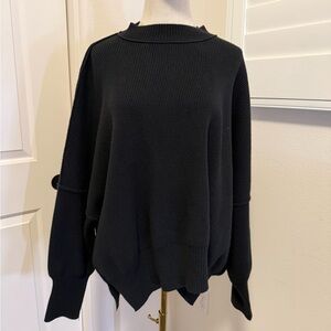 Free People Black Crew Neck Sweater